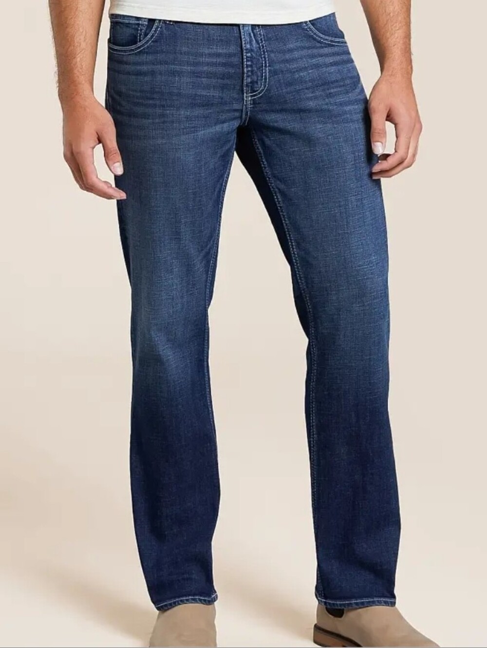 Reclaimed Vintage Men's Straight Jeans in Dark Blue Wash